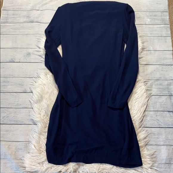 SOLD! Maje Renie Crepe Navy Wrap Dress M NWT - Picture 7 of 9